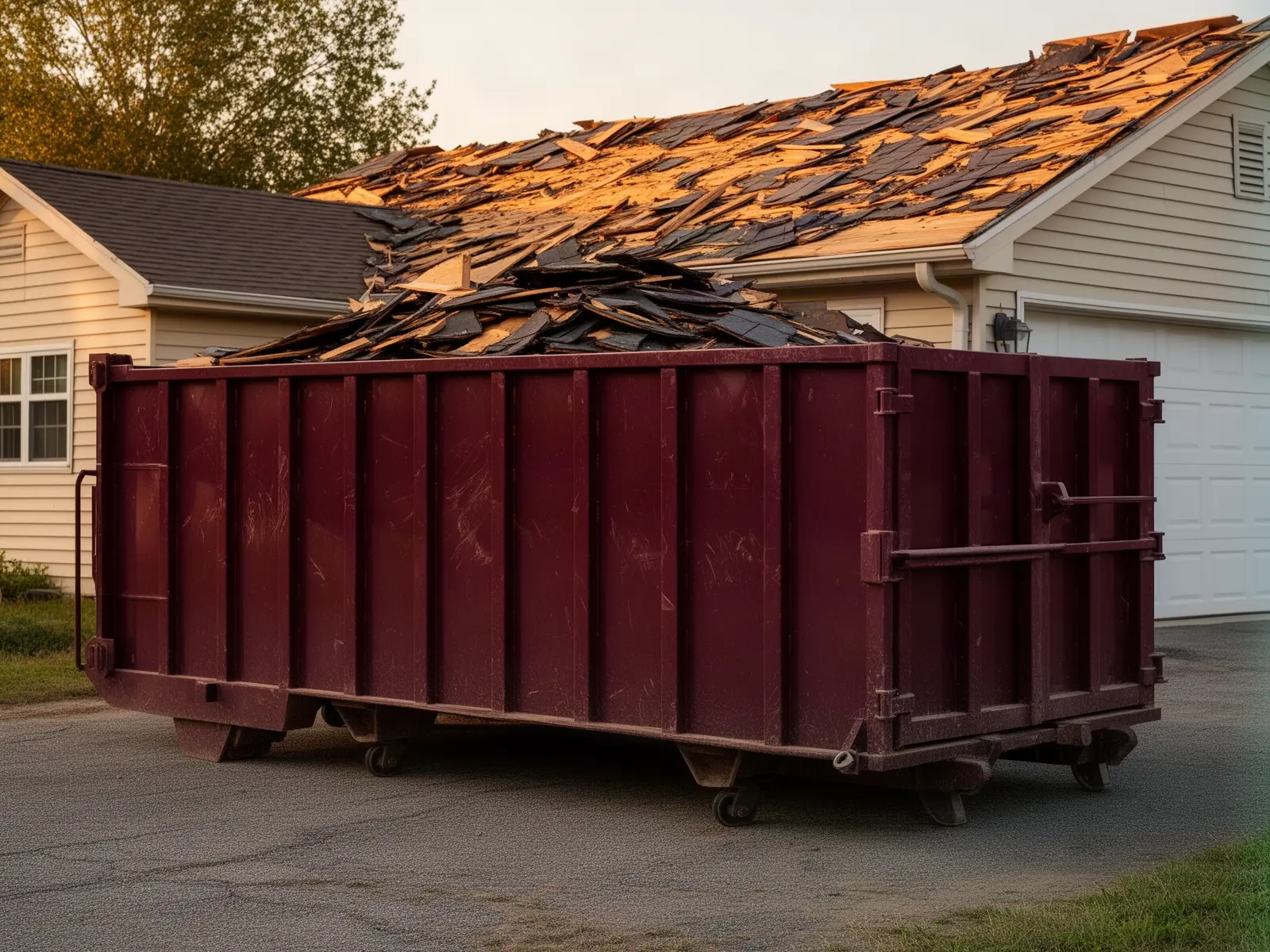 Roll-off dumpster from Benny's Dumpster Rental in Sherborn, MA
